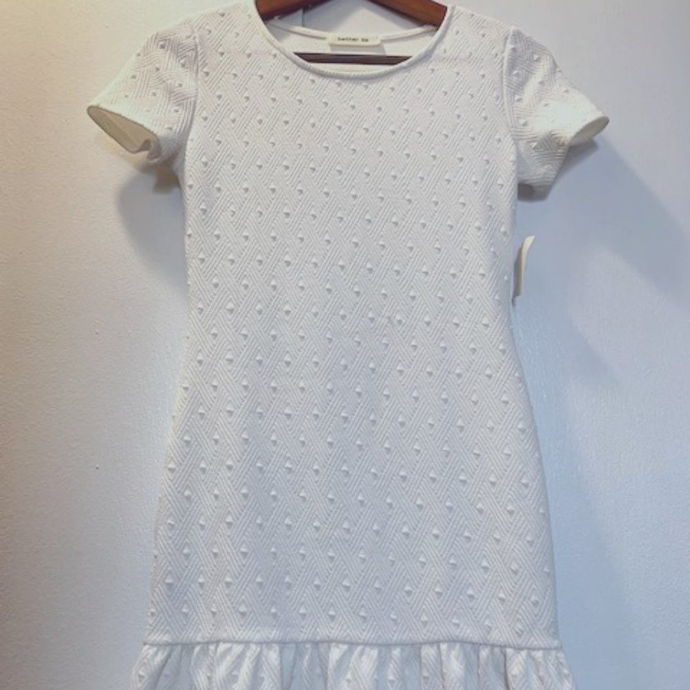 Better Be Ivory Textured Ruffle Dress